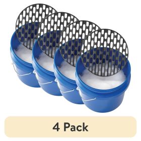 (4 pack) 4 Gallon Car Plastic, Wash Bucket with Grit Screen and Carry Handle