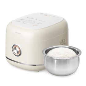 Joydeem Stainless Steel Rice Cooker, Uncoated Non-stick 316L Stainless Steel Inner Pot Rice Cookers, 6 Cup Uncooked, 3L/3.2 qt, DFB-D300