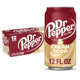Dr Pepper & Cream Soda Pop, 12 fl oz, 12 Pack Cans