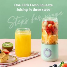500ML Mini Portable Mixer Cup; Fruit Veggie Juicer; Portable Blender For Fresh Juice; Fresh Juice Blender; Blender Cup Electric; Personal Size Bl (Color: green)
